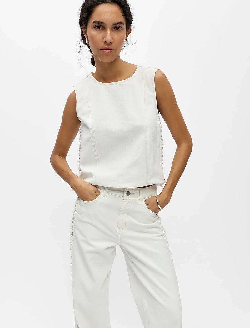 Object - OBJRIO TRICE MW WIDE JEANS 145 - laia säärega teksad - white - 4