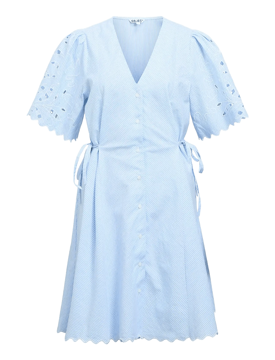 Object - OBJBERRA S/S RE SHORT SHIRT DRESS 145 - marškinių tipo suknelės - winter sky - 1