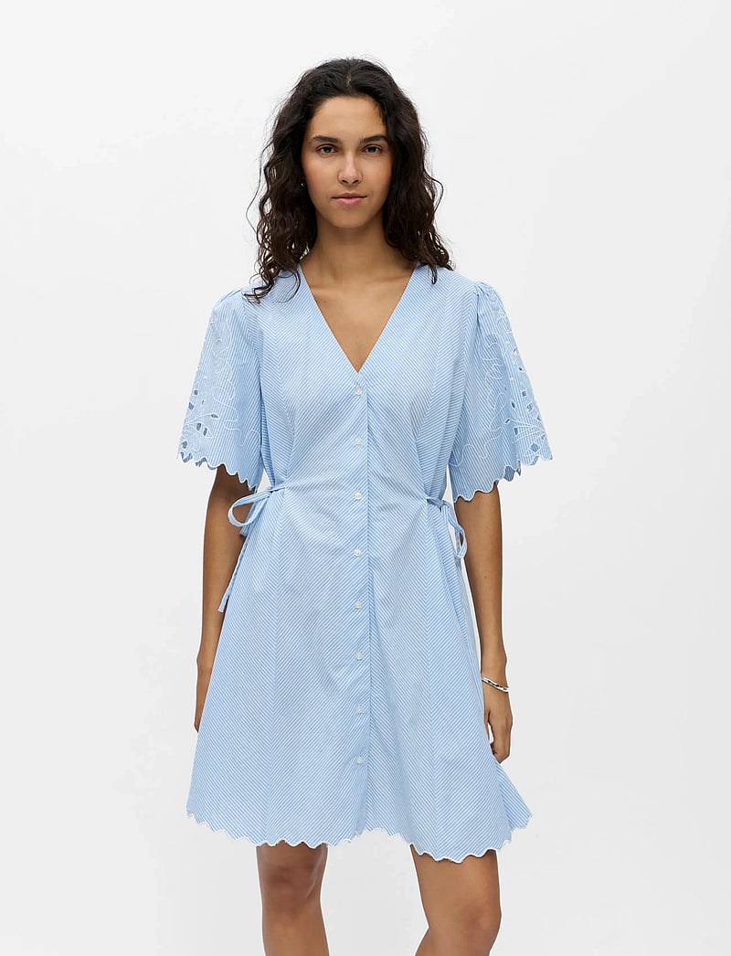 Object - OBJBERRA S/S RE SHORT SHIRT DRESS 145 - skjortekjoler - winter sky - 0