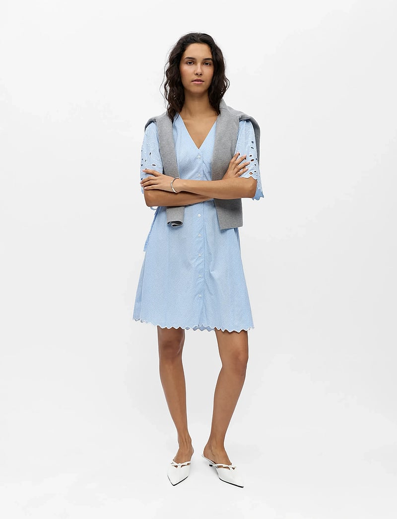 Object - OBJBERRA S/S RE SHORT SHIRT DRESS 145 - skjortekjoler - winter sky - 4