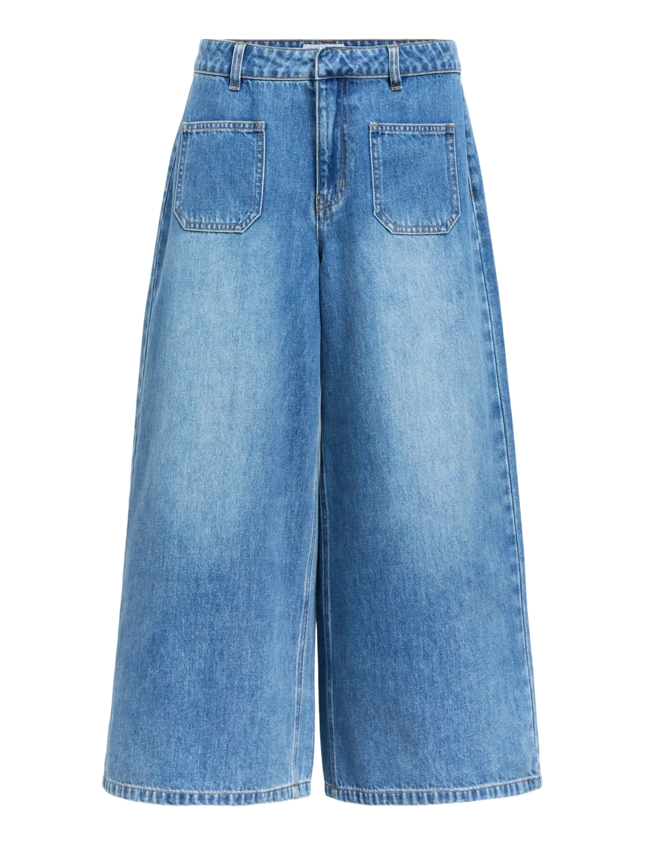 Object OBJFULLA MW DENIM CULOTTE 145 - Džinsa šorti - MEDIUM BLUE DENIM / blue