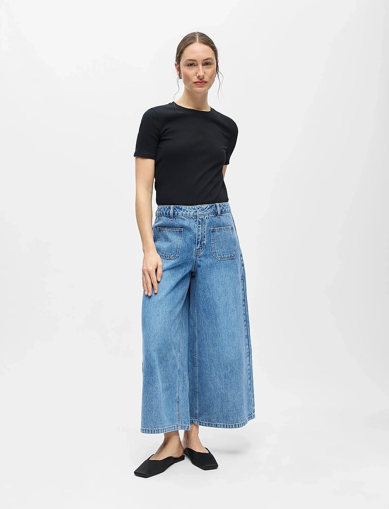 Object - OBJFULLA MW DENIM CULOTTE 145 - jorts - medium blue denim - 0