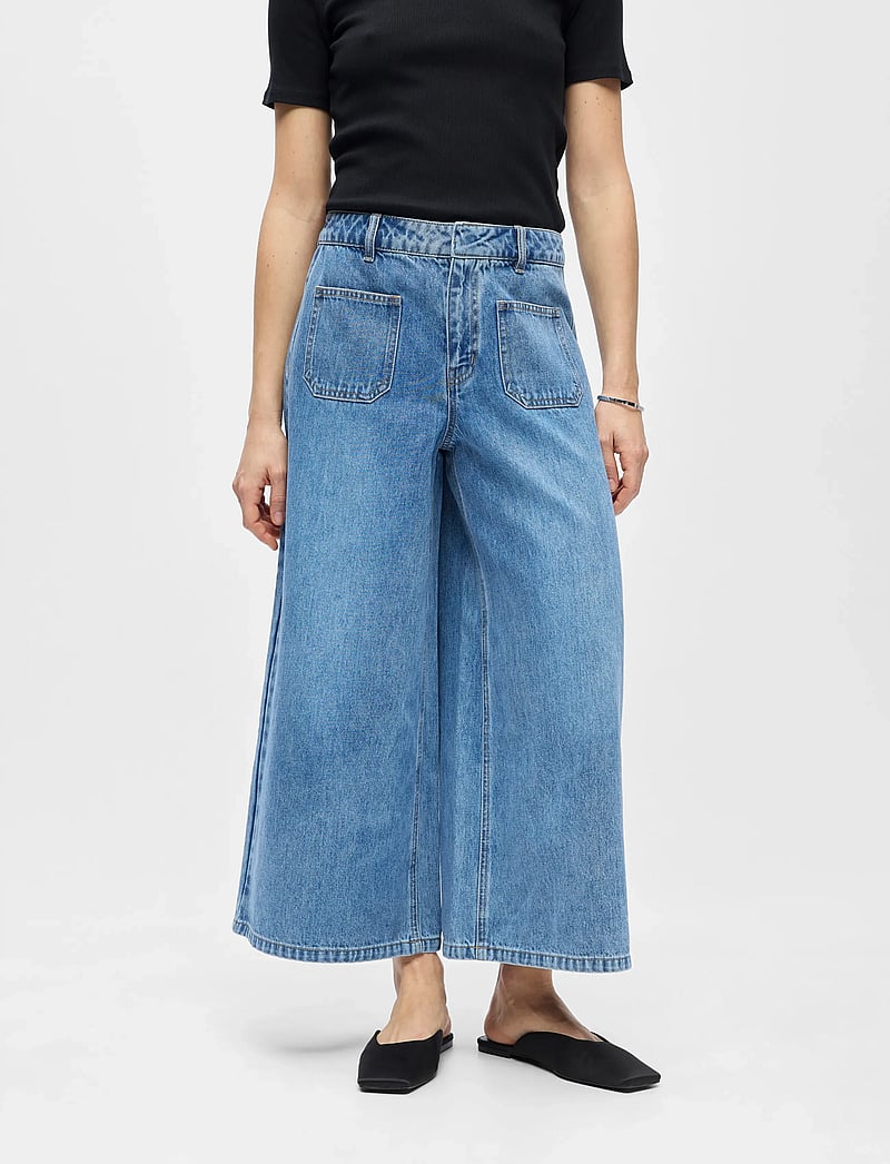 Object - OBJFULLA MW DENIM CULOTTE 145 - jorts - medium blue denim - 4