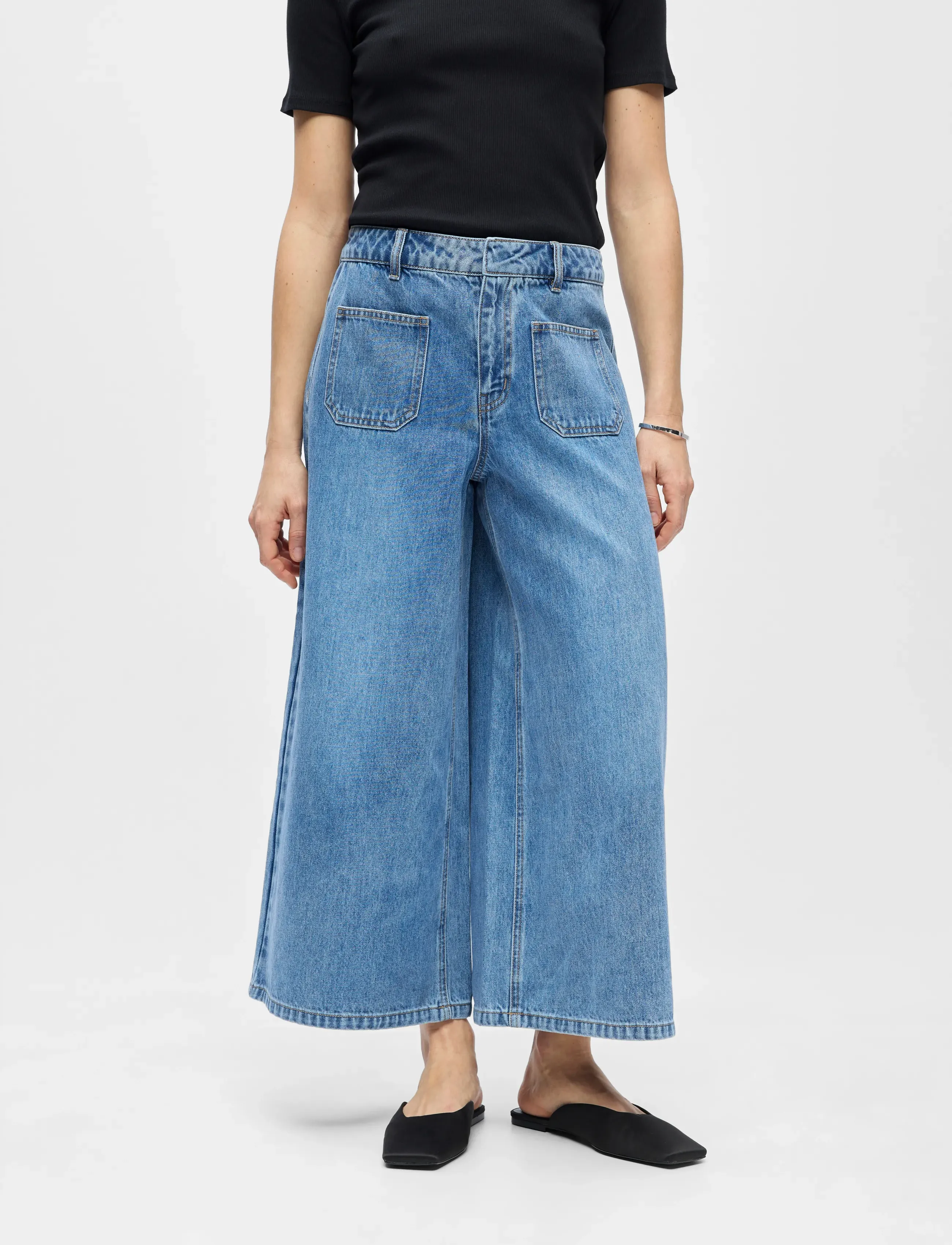 Object - OBJFULLA MW DENIM CULOTTE 145 - jorts - medium blue denim - 4