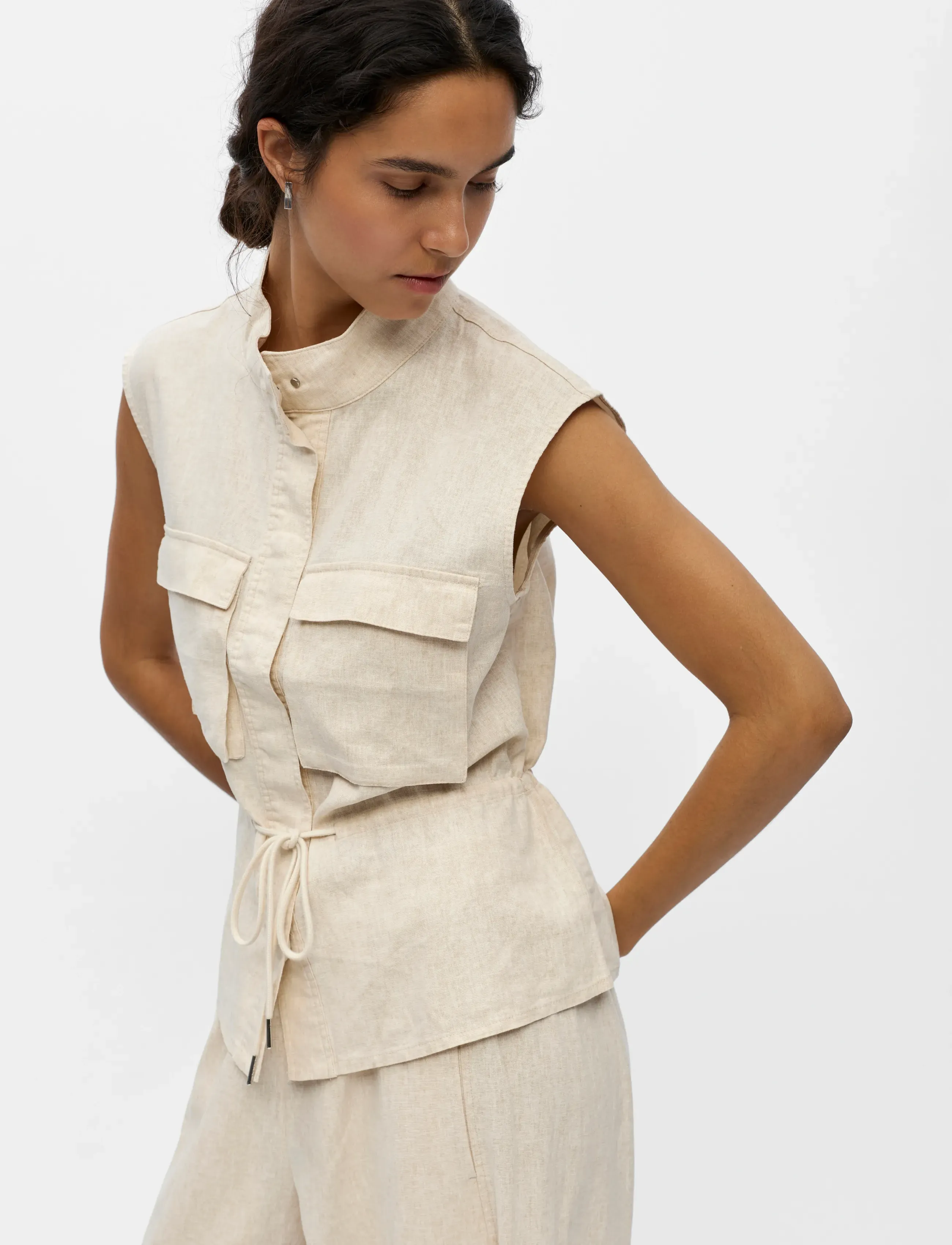 Object - OBJKADIE LO WAISTCOAT 145 - topy bez rękawów - birch - 5