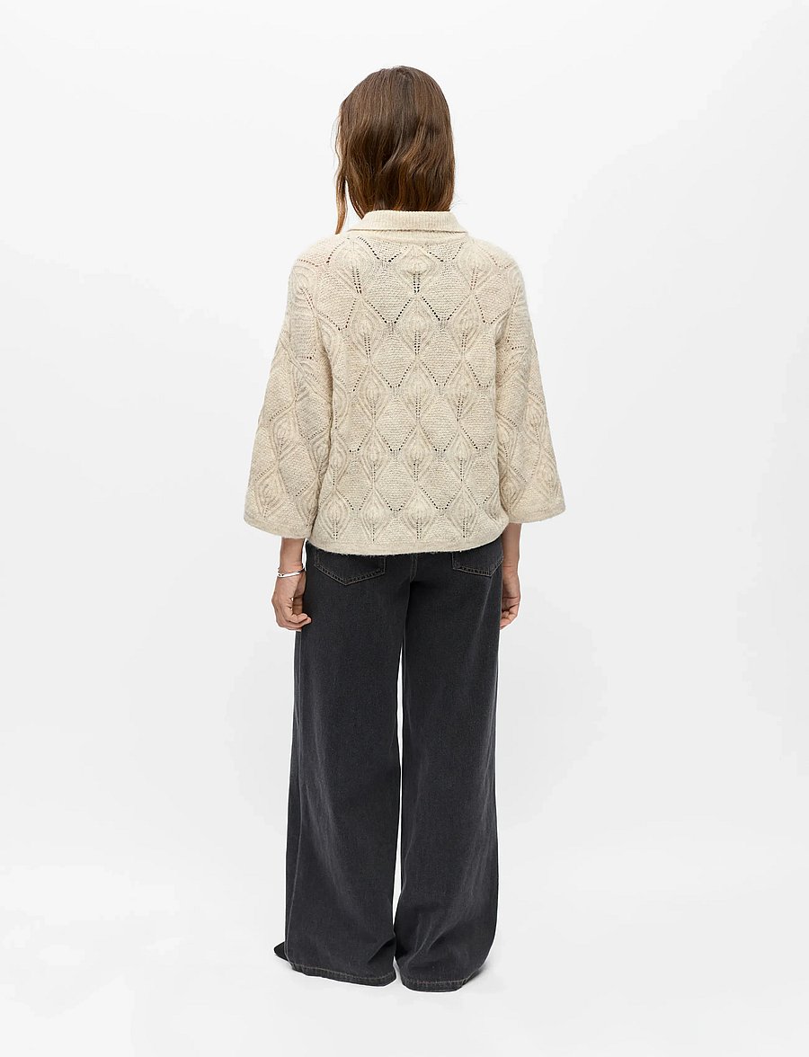 Object - OBJKAISA FLORA 3/4 LO KNIT CARDIGAN NOOS - kardiganid - birch - 2