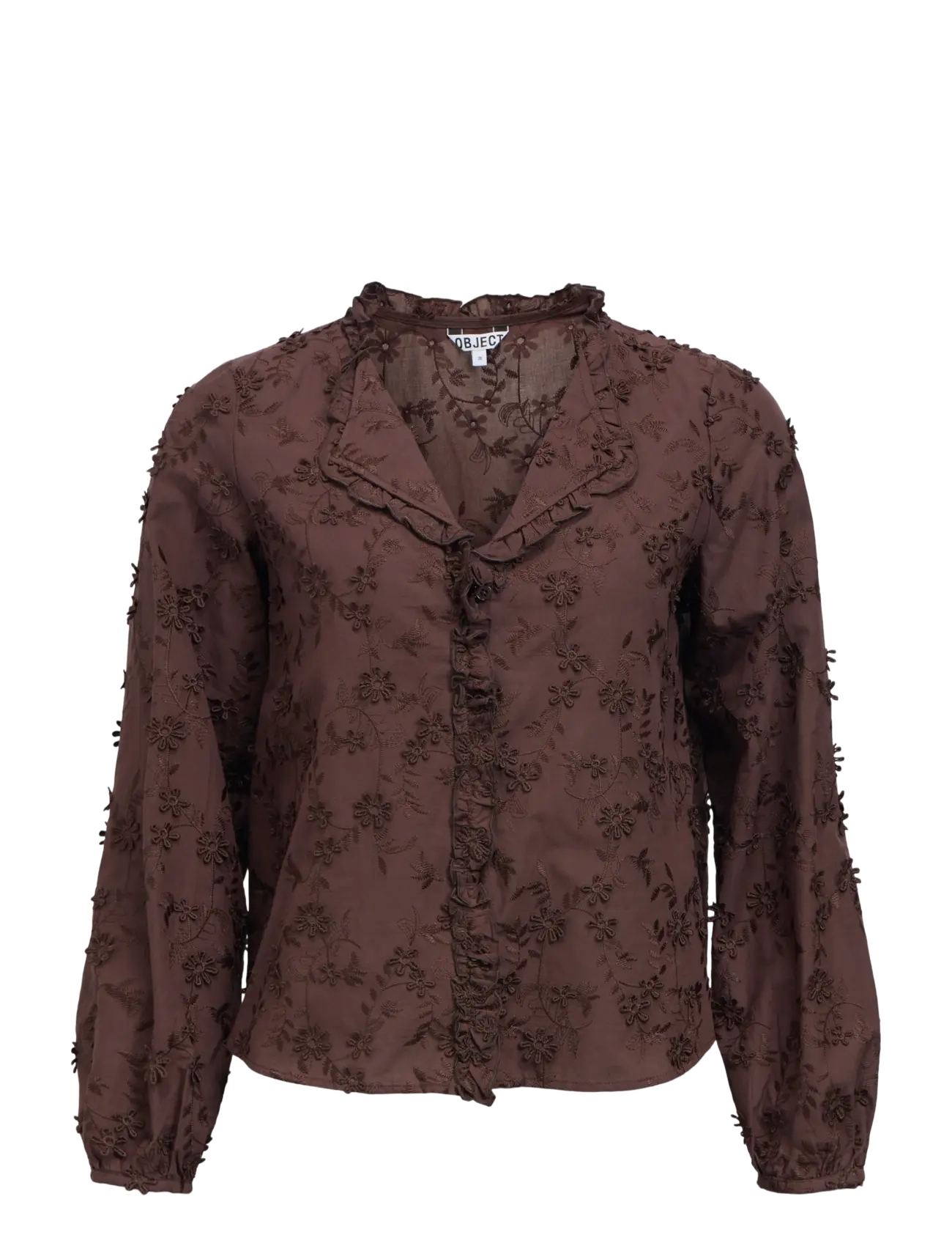 Object OBJKARLI L/S RE SHIRT NOOS - Moetrendid - SEAL BROWN / brown