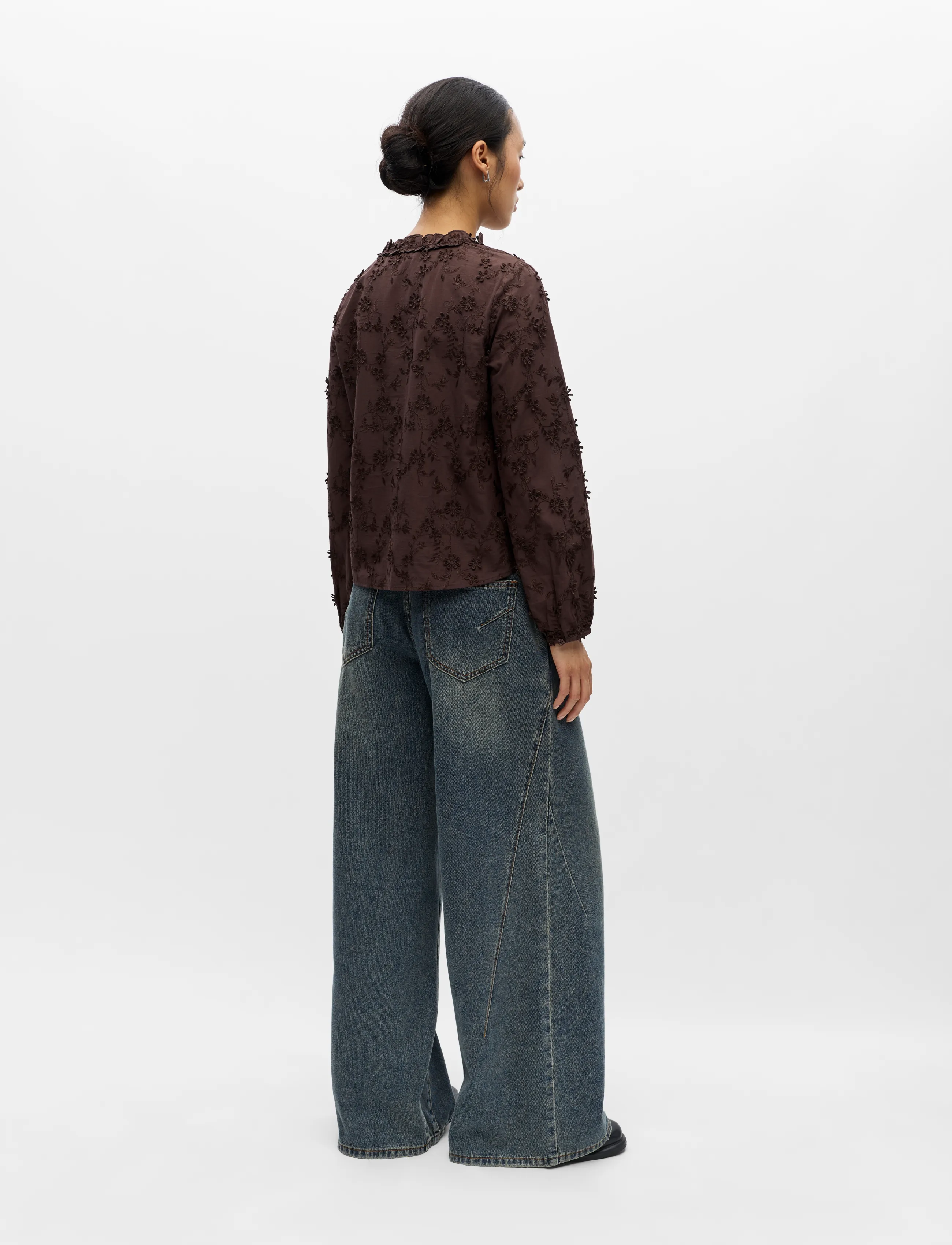 Object - OBJKARLI L/S RE SHIRT NOOS - pikkade varrukatega särgid - seal brown - 2