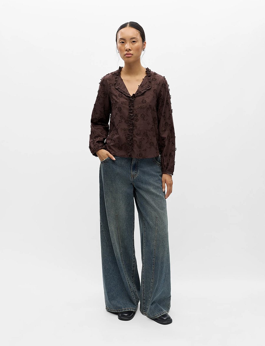Object - OBJKARLI L/S RE SHIRT NOOS - pikkade varrukatega särgid - seal brown - 3