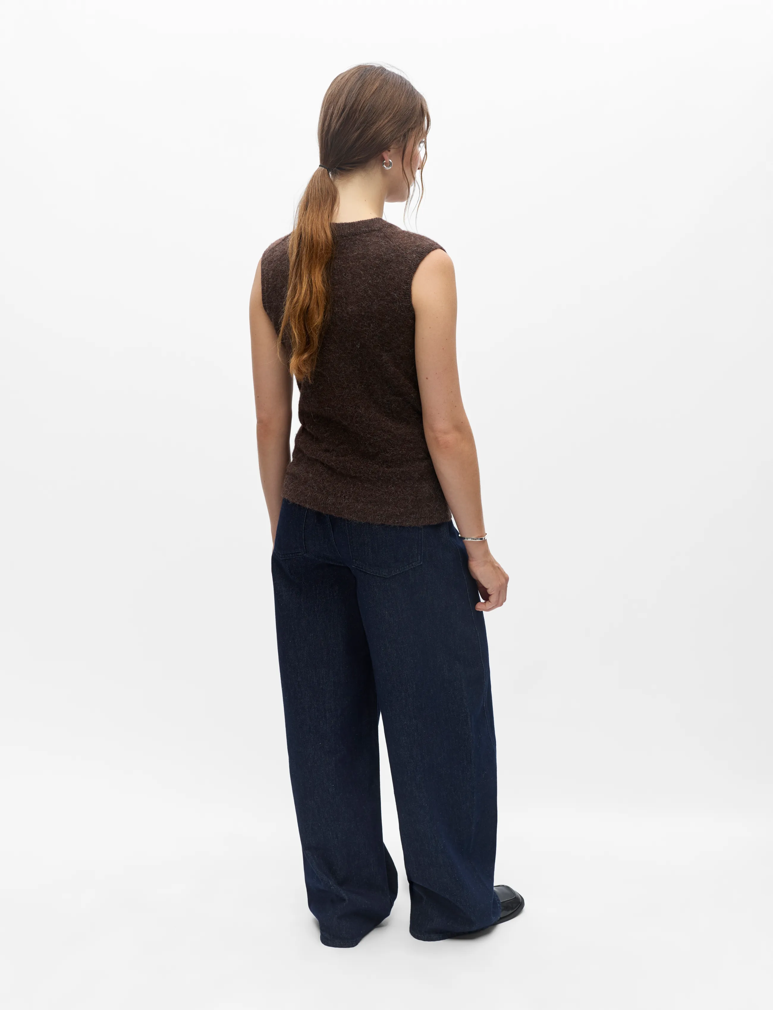 Object - OBJDENISI S/L RE KNIT VEST NOOS - strikveste - seal brown - 2