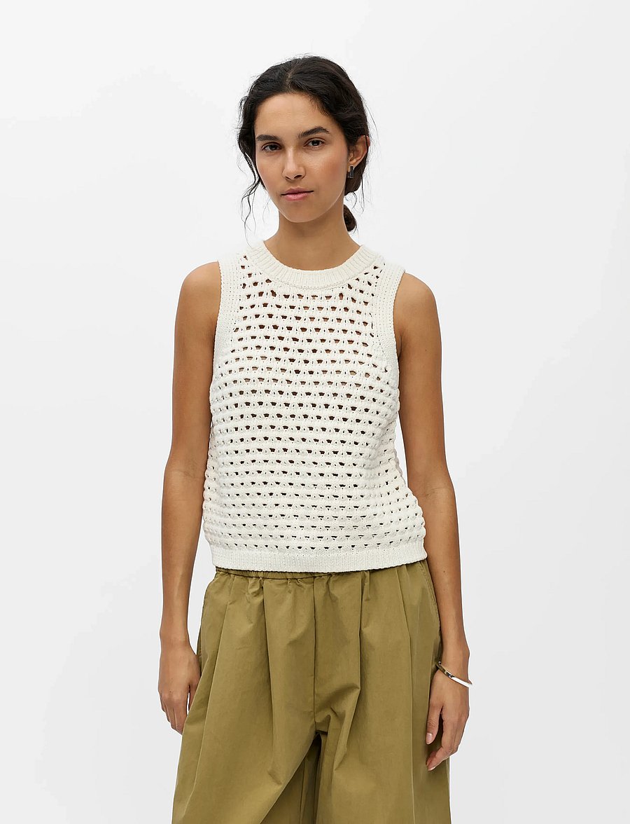 Object - OBJDUNJA LO S/L KNIT TOP 145 - pullover - white - 3