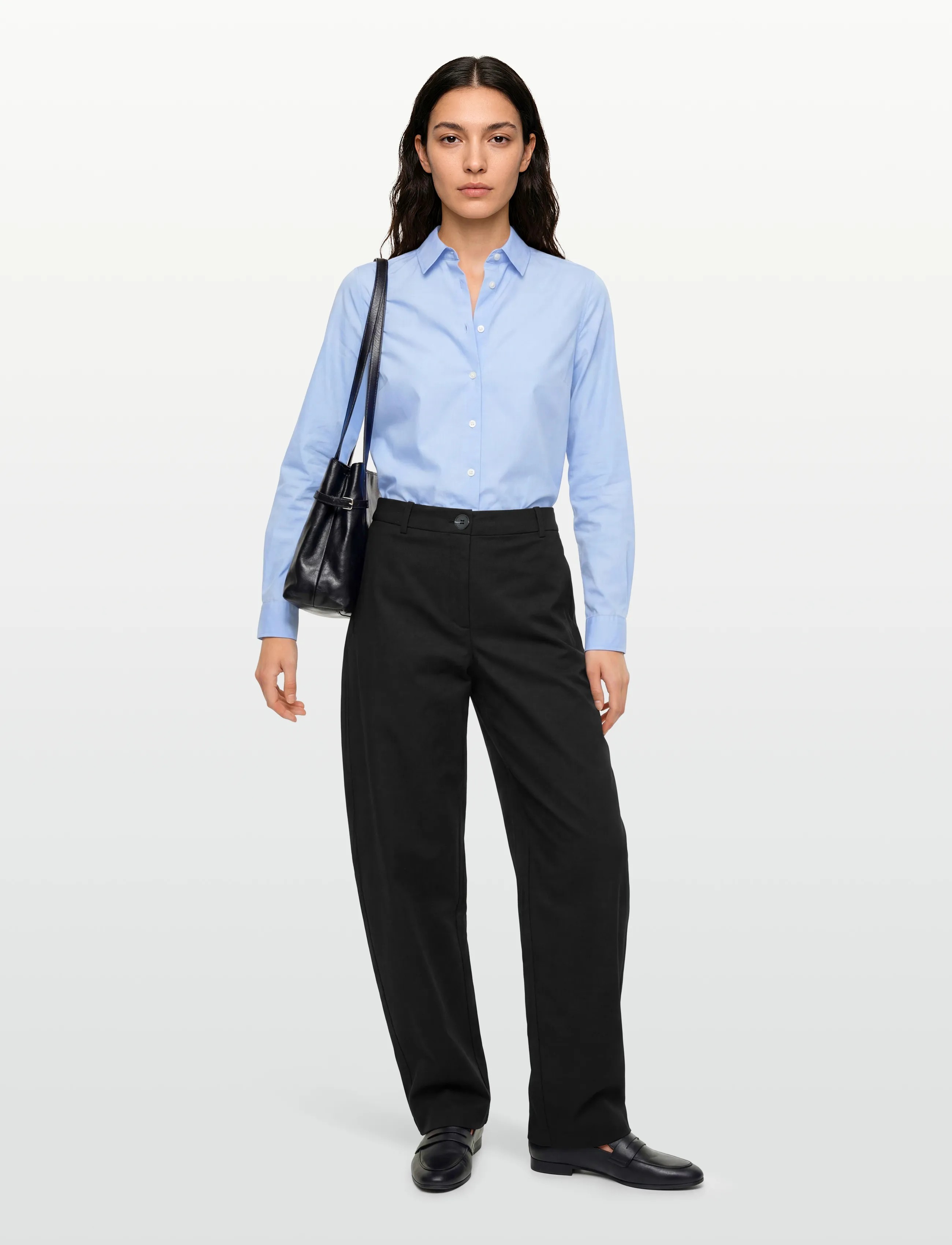 Object Objmilly Mw Barrel Chinos Noos, 36, Trousers, Schwarz - Chinos, Frauen
