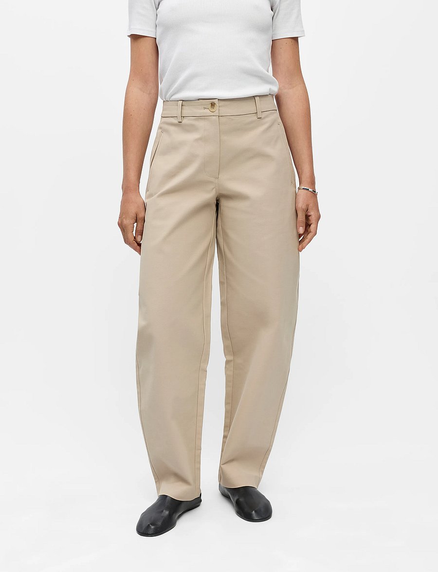 Object - OBJMILLY MW BARREL CHINOS NOOS - barrel-bukser - humus - 0