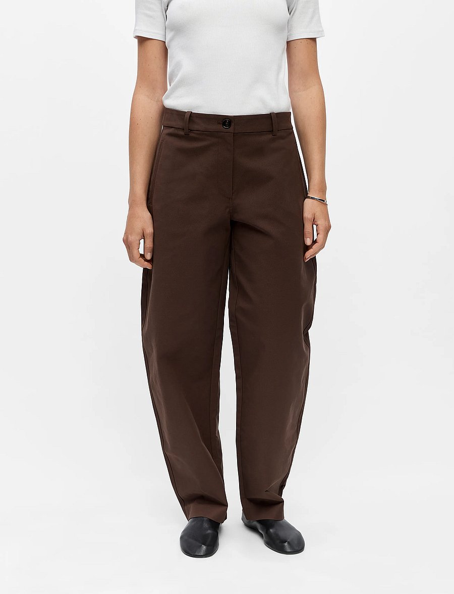 Object - OBJMILLY MW BARREL CHINOS NOOS - barrel-bukser - seal brown - 0