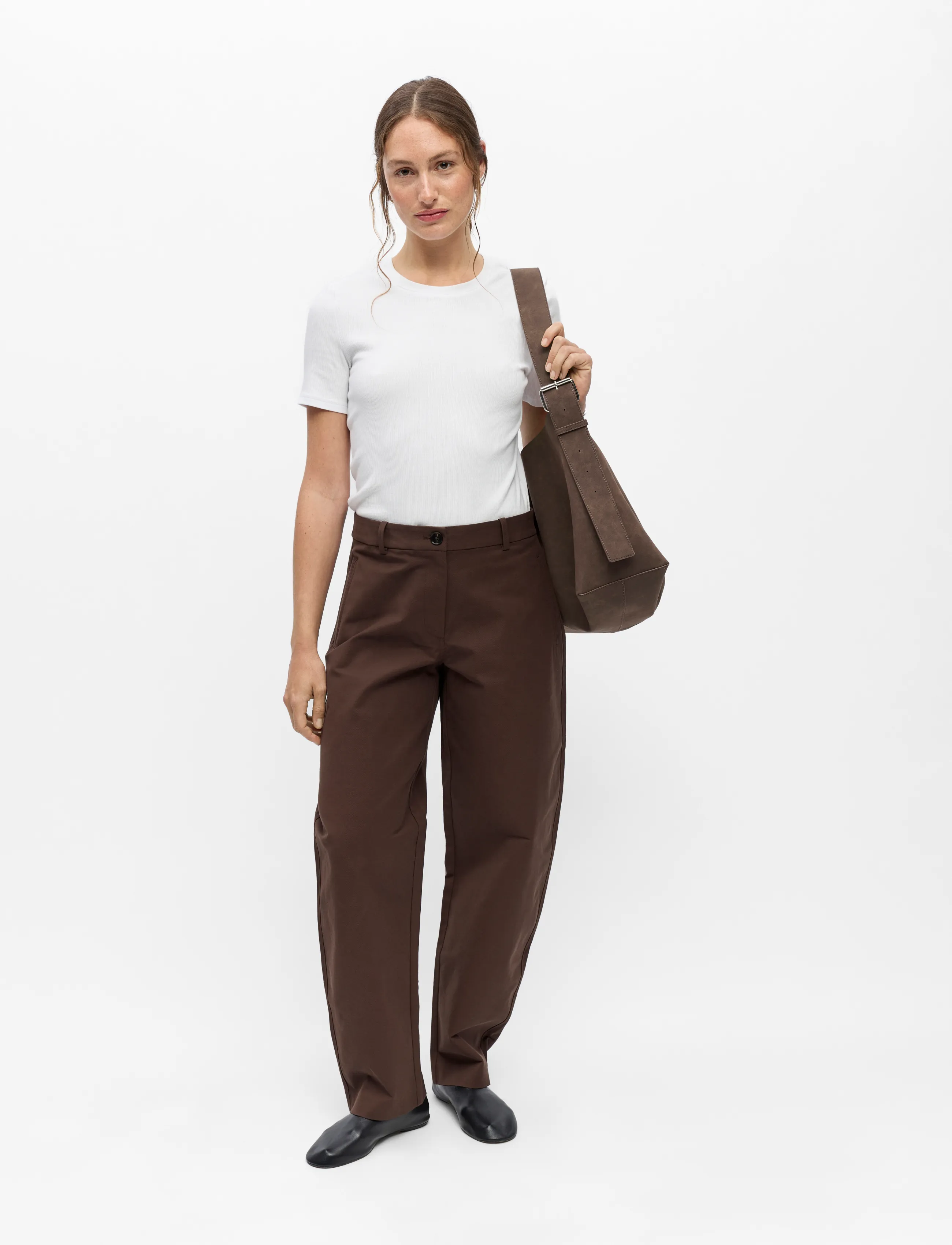 Object - OBJMILLY MW BARREL CHINOS NOOS - barrel-bukser - seal brown - 4