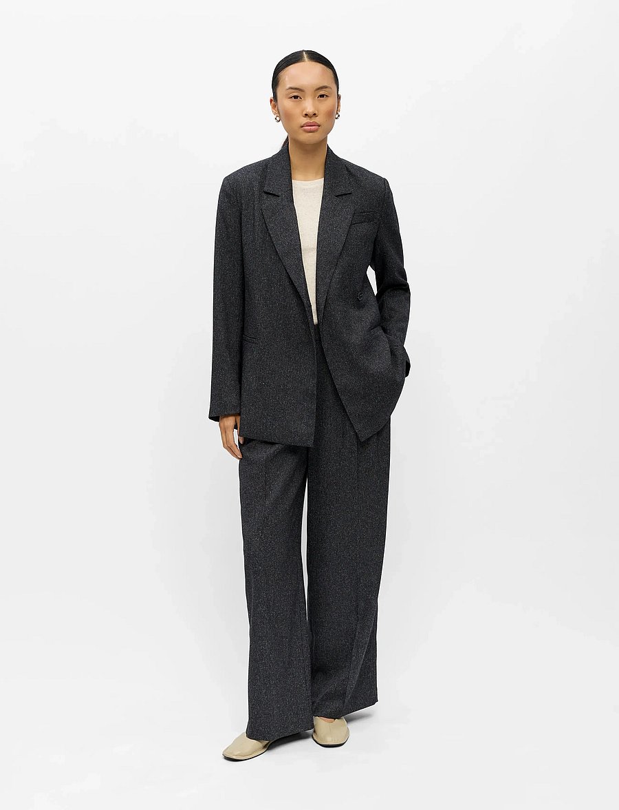 Object - OBJSANJA L/S WAISTED BLAZER NOOS - Üherealised pintsakud - black - 0