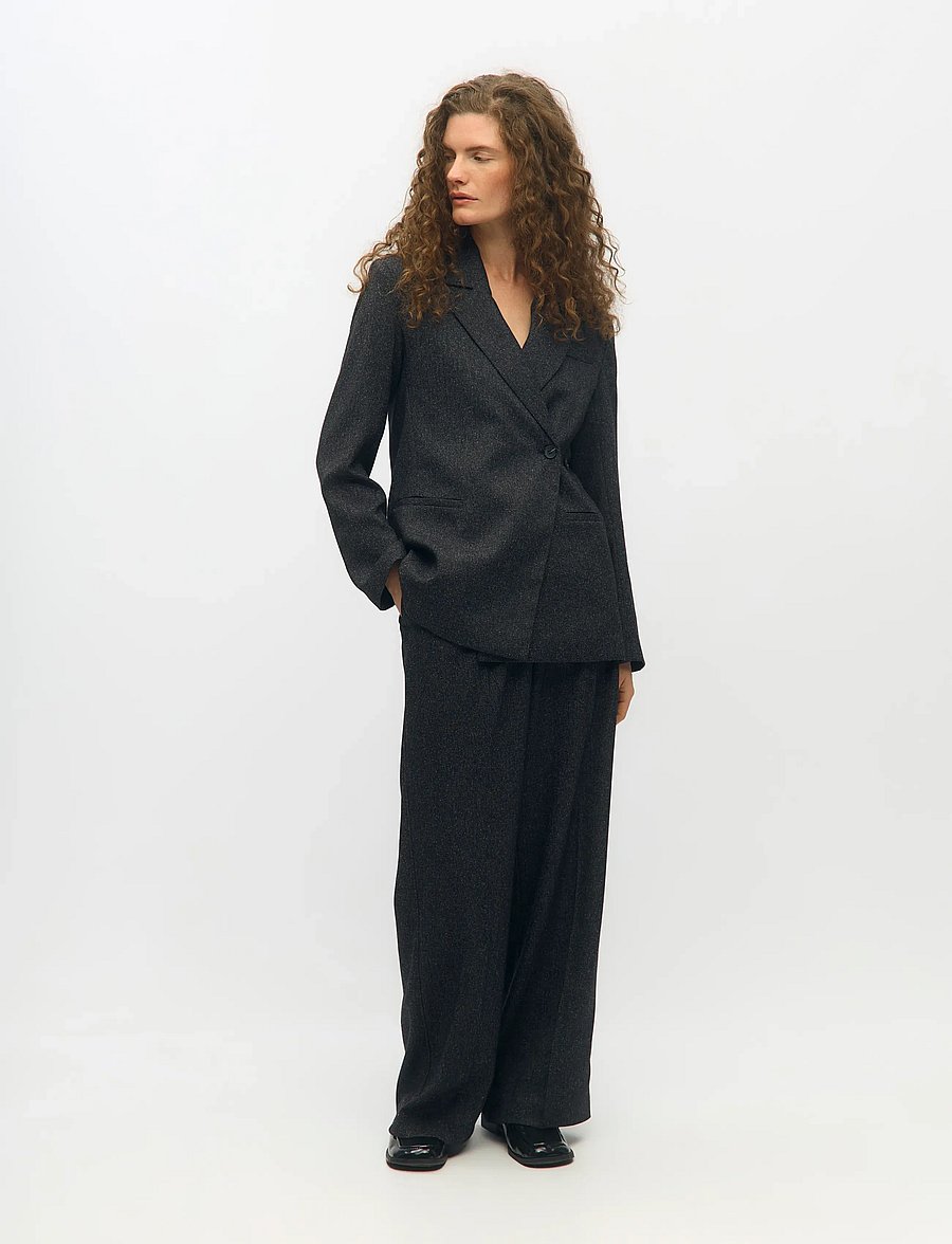 Object - OBJSANJA L/S WAISTED BLAZER NOOS - enkelknäppta kavajer - black - 0