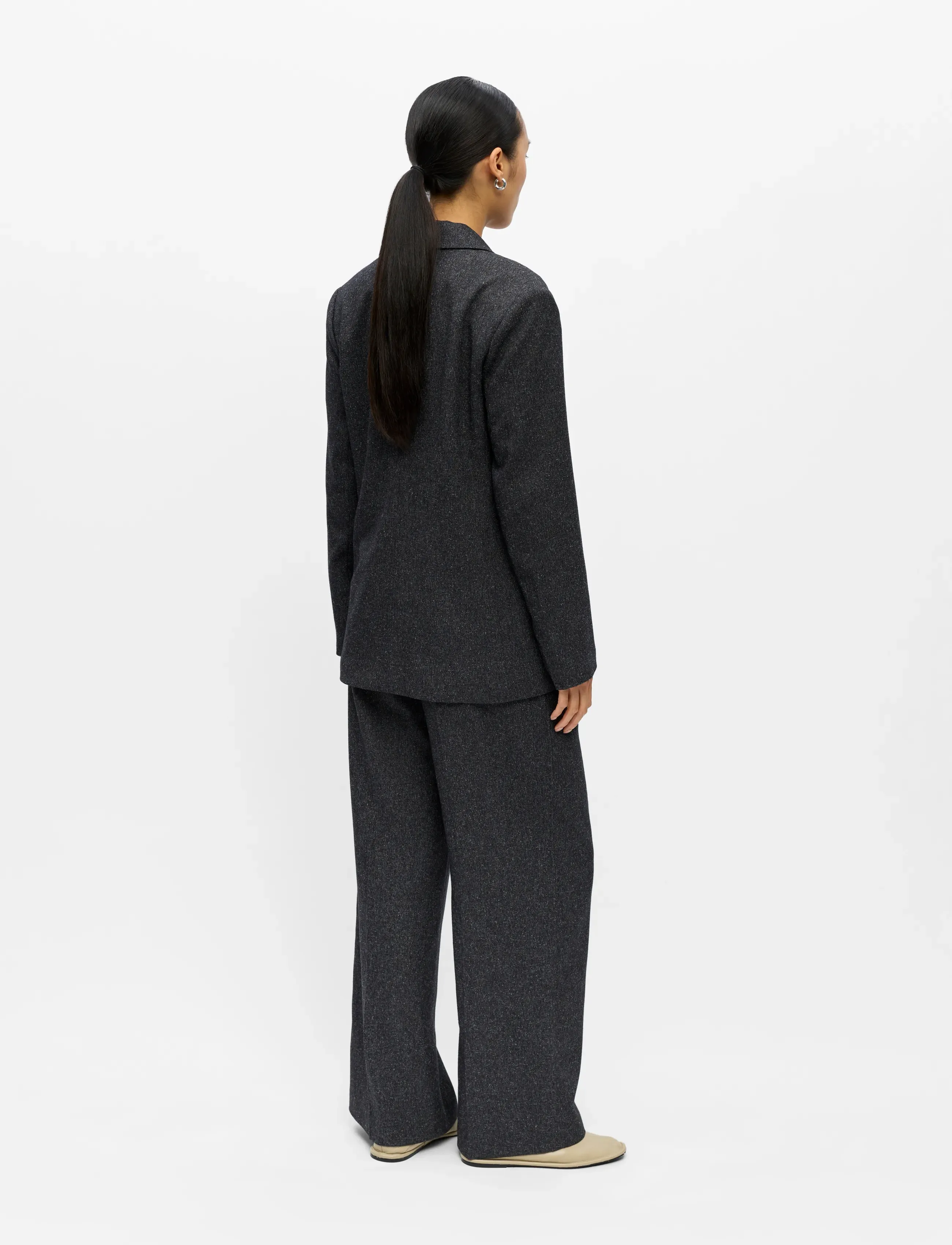 Object - OBJSANJA L/S WAISTED BLAZER NOOS - Üherealised pintsakud - black - 2