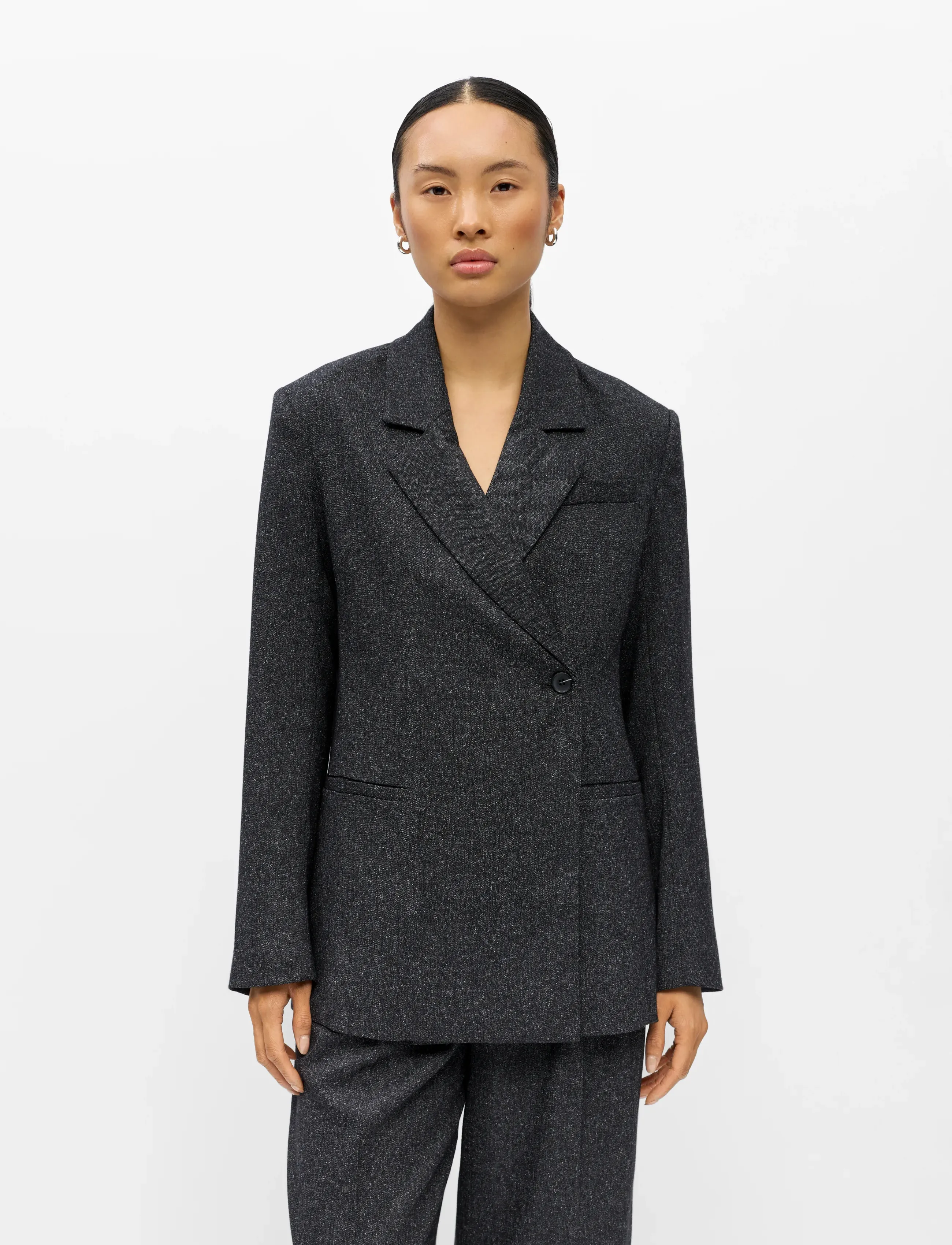 Object - OBJSANJA L/S WAISTED BLAZER NOOS - Üherealised pintsakud - black - 4