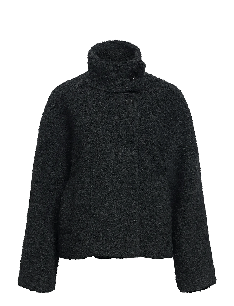 Object - OBJDIOLA L/S SHORT JACKET NOOS - wolljacken - dark grey melange - 1