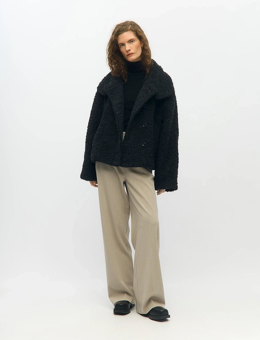 Object - OBJDIOLA L/S SHORT JACKET NOOS - winterjacken - dark grey melange - 0