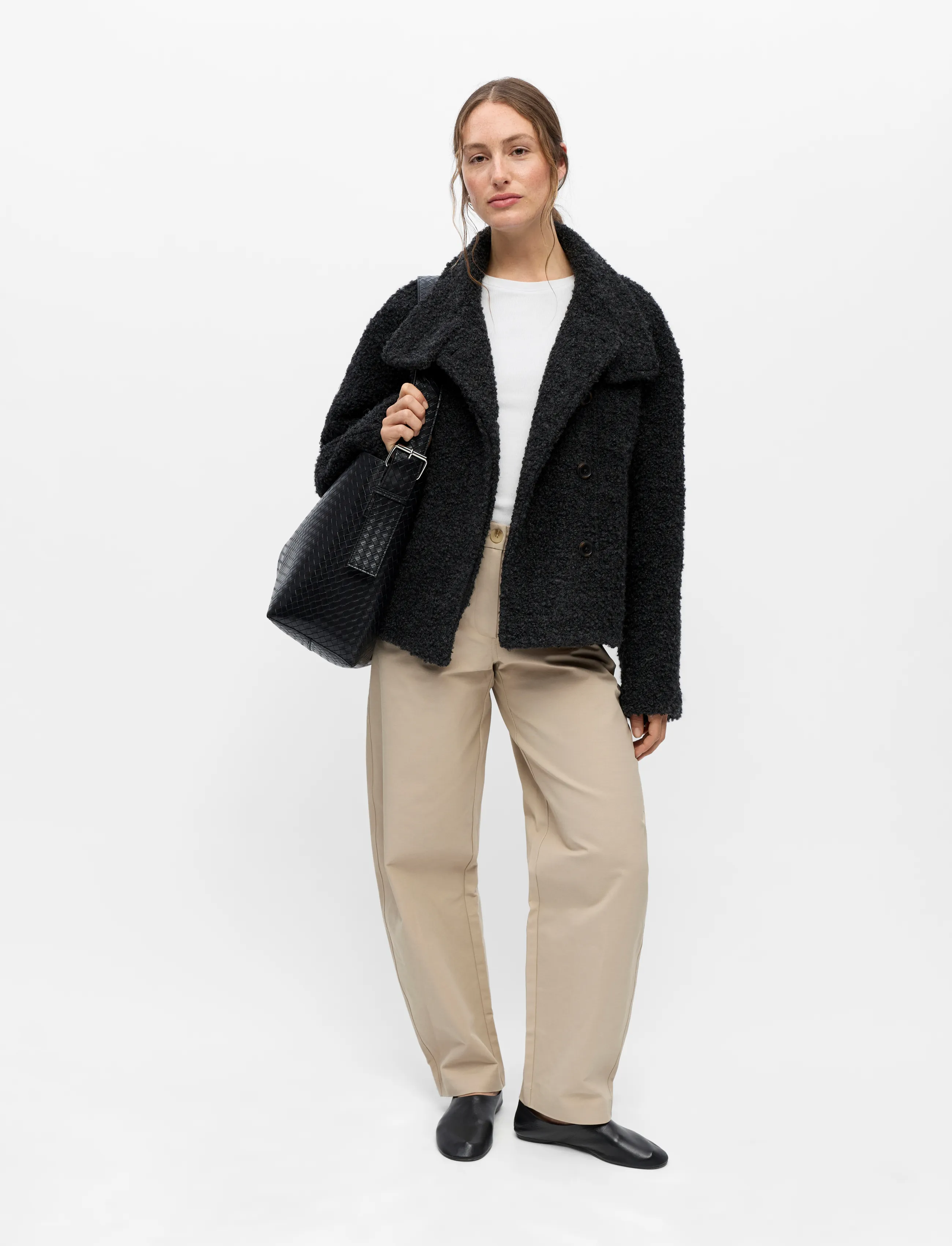 Object - OBJDIOLA L/S SHORT JACKET NOOS - wolljacken - dark grey melange - 3