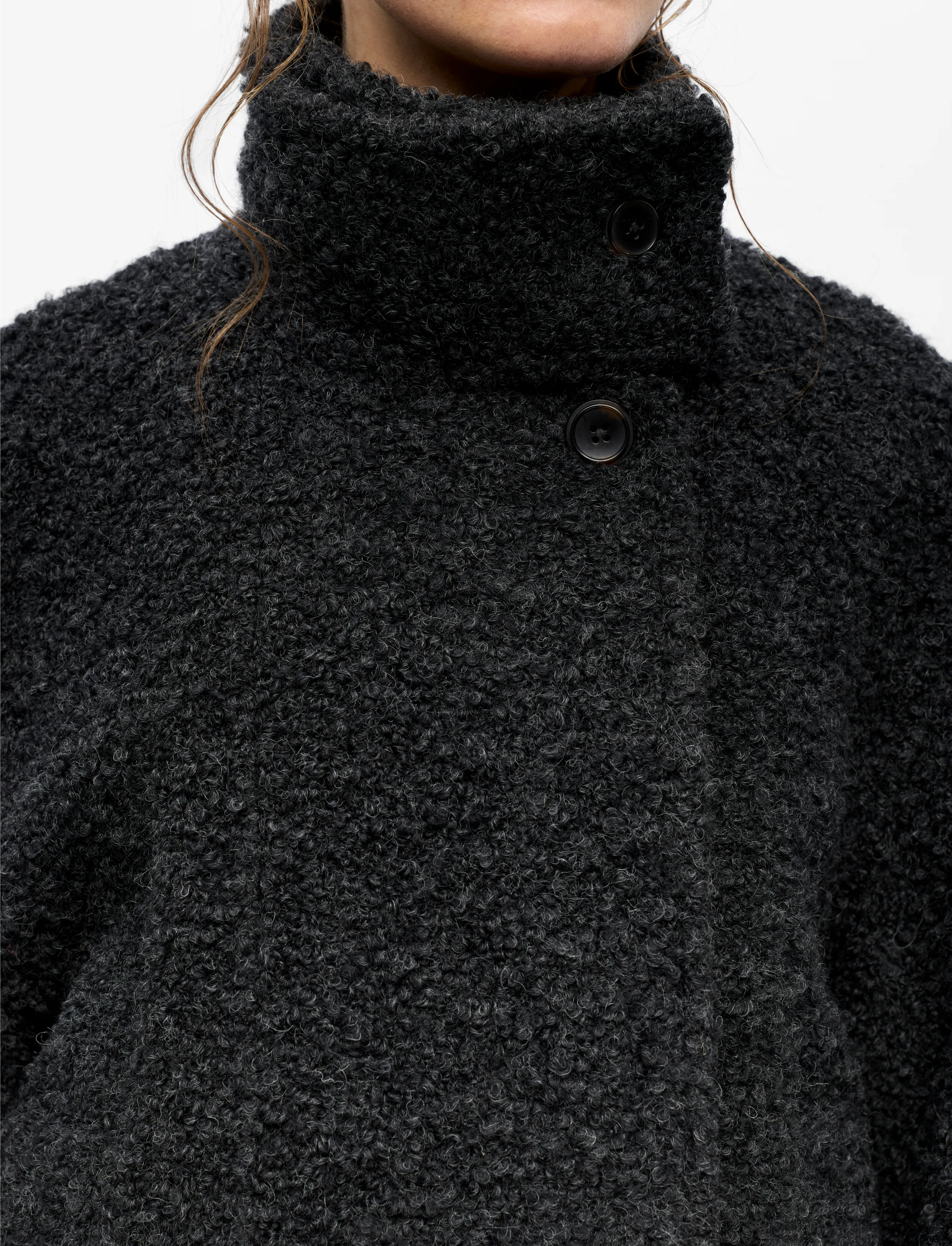 Object - OBJDIOLA L/S SHORT JACKET NOOS - wolljacken - dark grey melange - 4