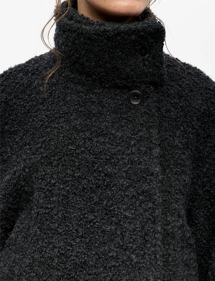 Object - OBJDIOLA L/S SHORT JACKET NOOS - wolljacken - dark grey melange - 4