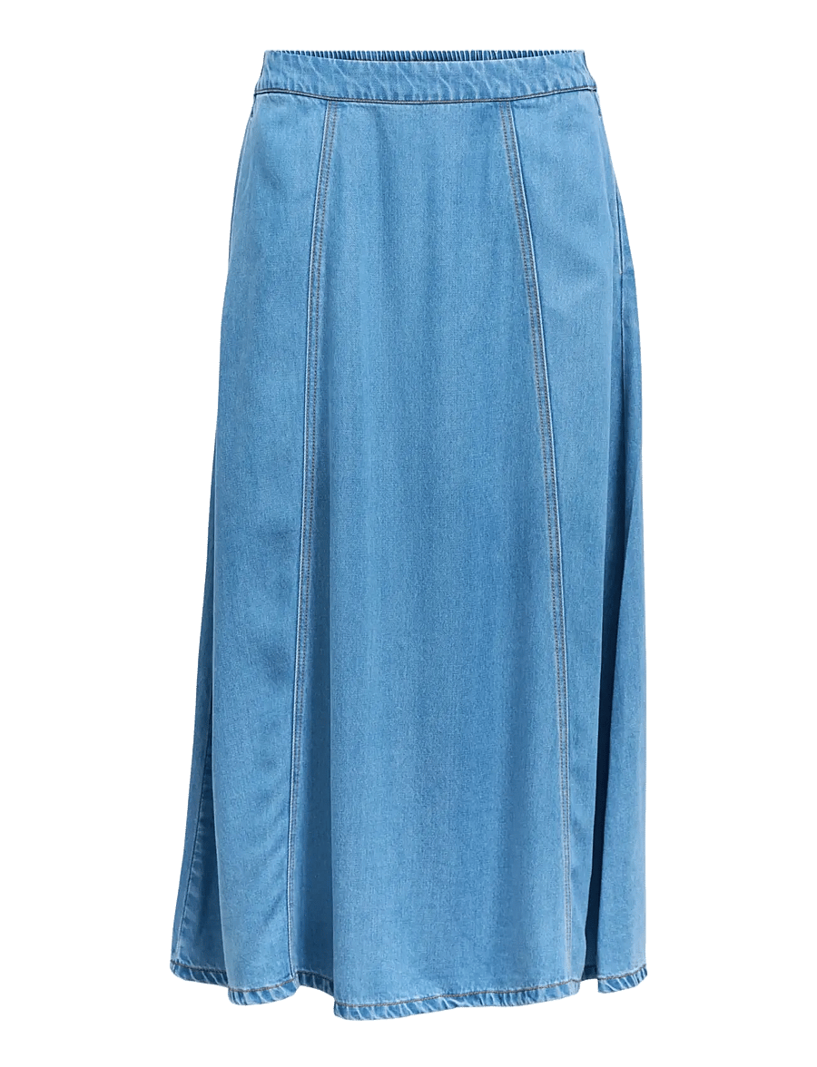 Object - OBJFRAME MW DENIM SKIRT NOOS - jeansröcke - light blue denim - 1