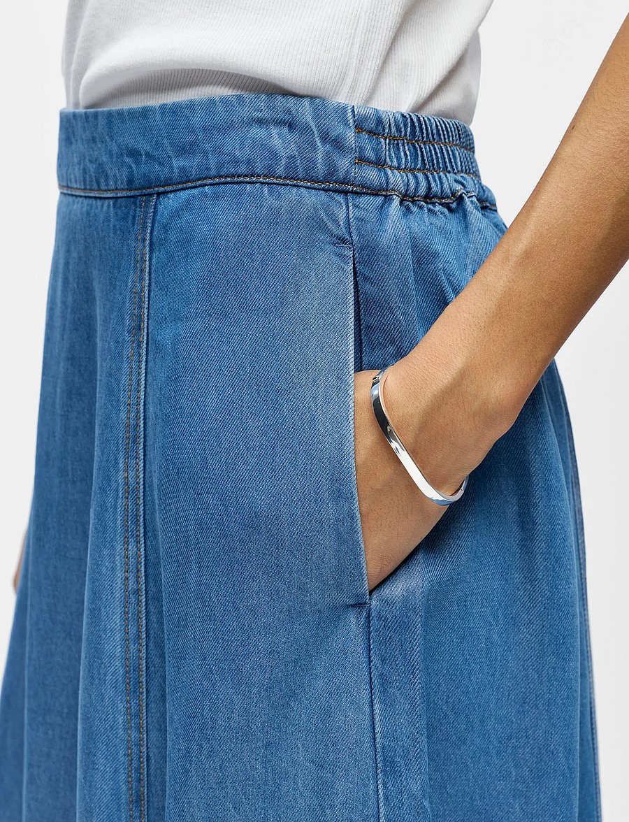 Object - OBJFRAME MW DENIM SKIRT NOOS - jeanskjolar - light blue denim - 4