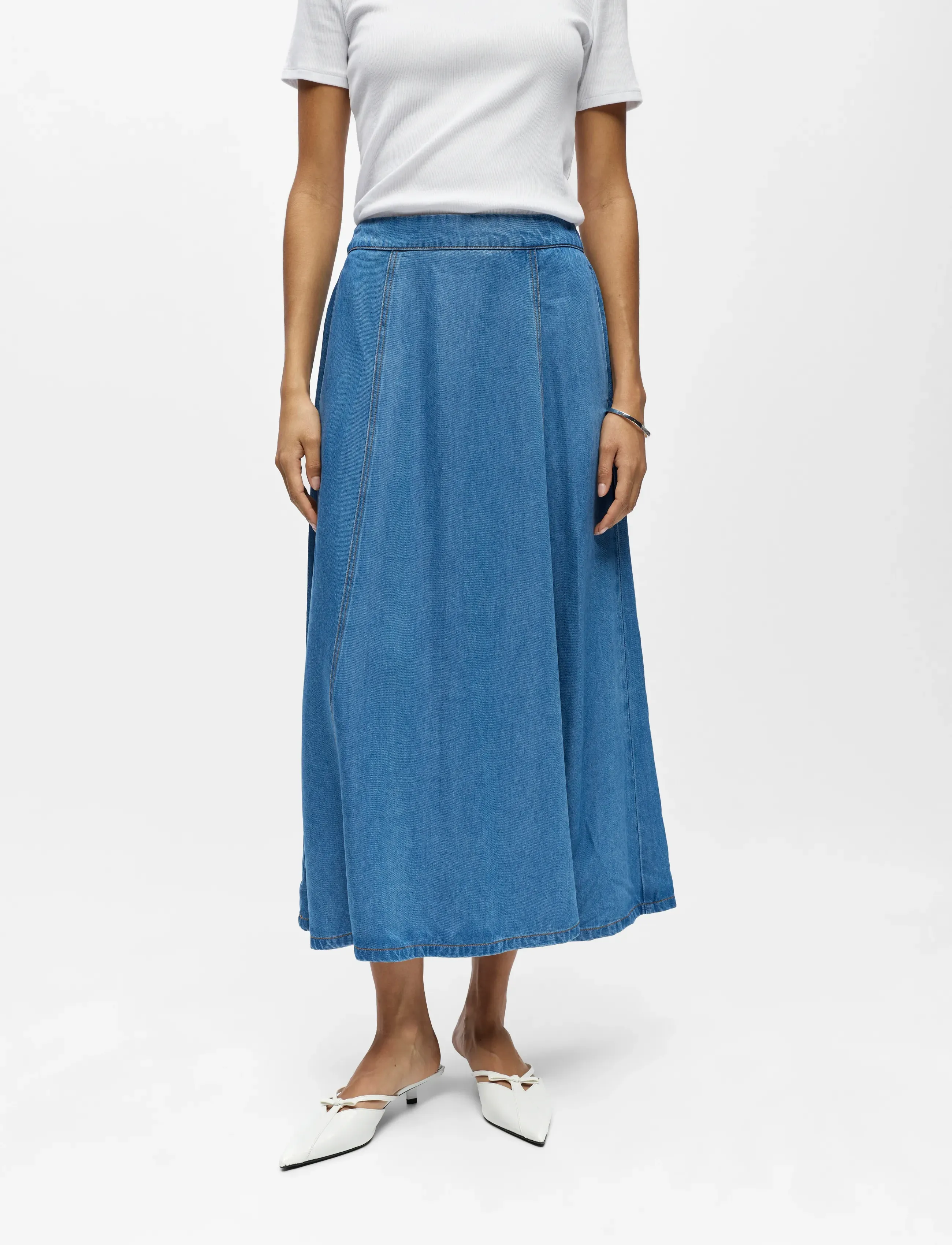 Object - OBJFRAME MW DENIM SKIRT NOOS - teksaseelikud - light blue denim - 5