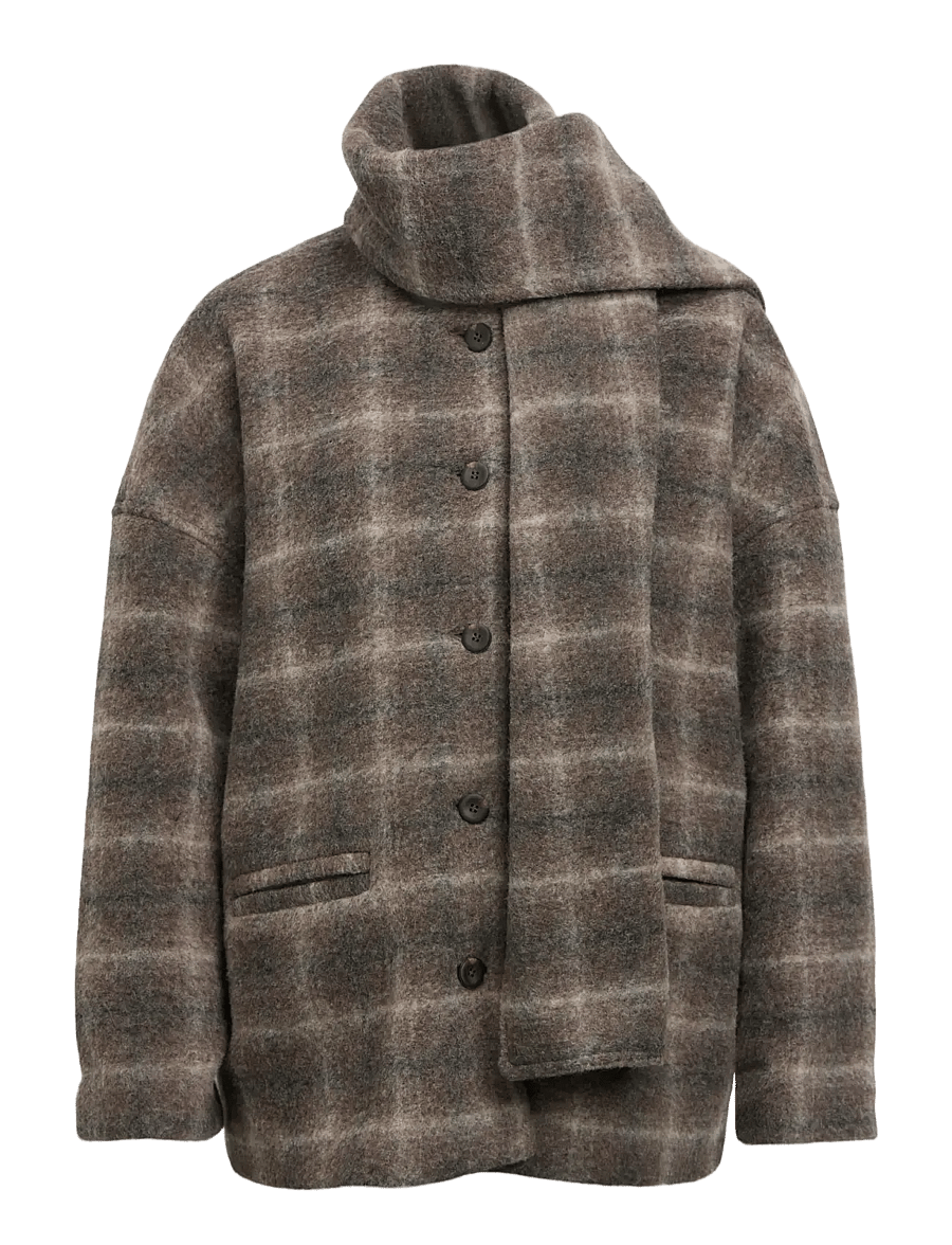 Object - OBJMAISE L/S LO SCARF JACKET NOOS - talvejoped - carafe - 1