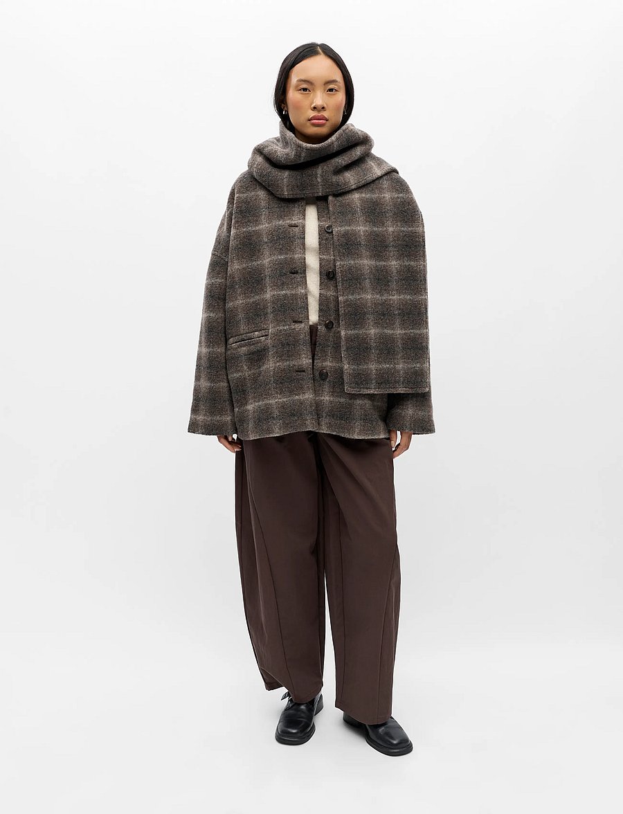 Object - OBJMAISE L/S LO SCARF JACKET NOOS - talvejoped - carafe - 0