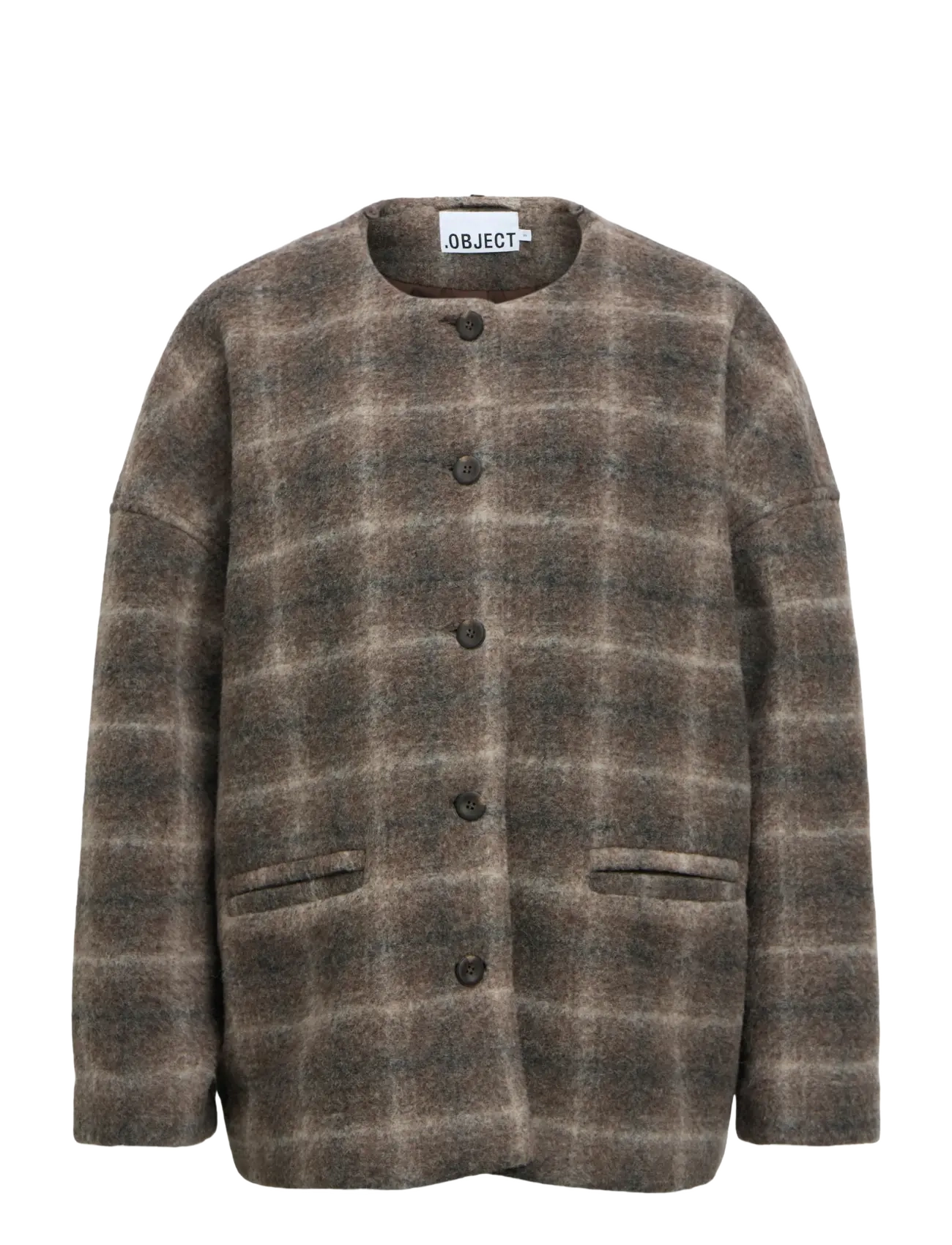 Object - OBJMAISE L/S LO SCARF JACKET NOOS - talvejoped - carafe - 4