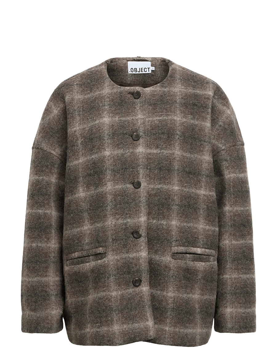 Object - OBJMAISE L/S LO SCARF JACKET NOOS - talvejoped - carafe - 4