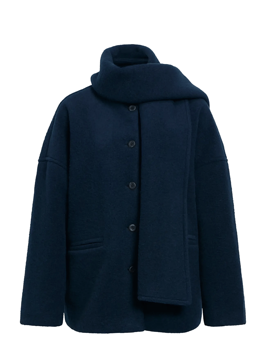 Object - OBJMAISE L/S LO SCARF JACKET NOOS - winterjacken - dark sapphire - 1