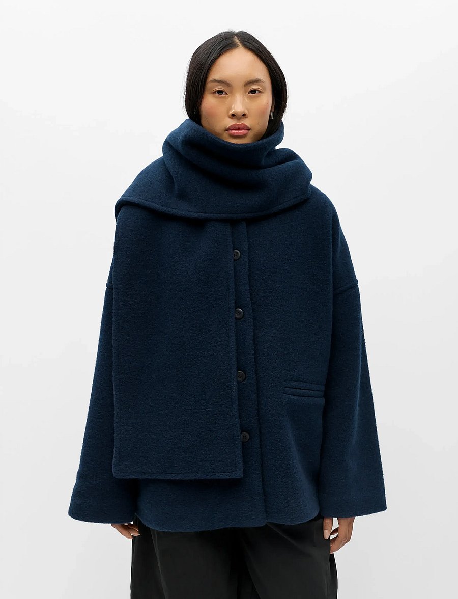 Object - OBJMAISE L/S LO SCARF JACKET NOOS - winterjacken - dark sapphire - 4