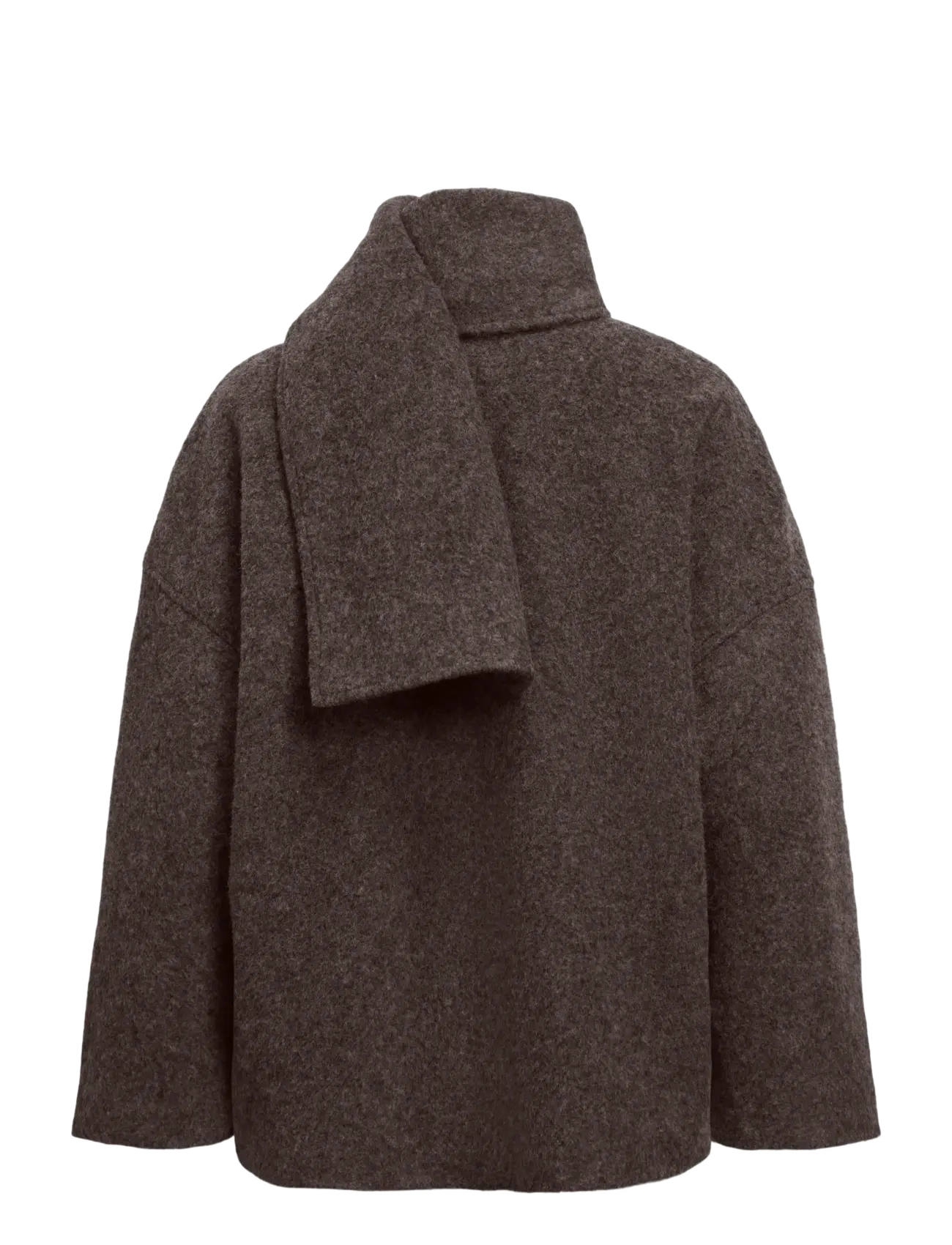 Object - OBJMAISE L/S LO SCARF JACKET NOOS - winterjacken - seal brown - 2