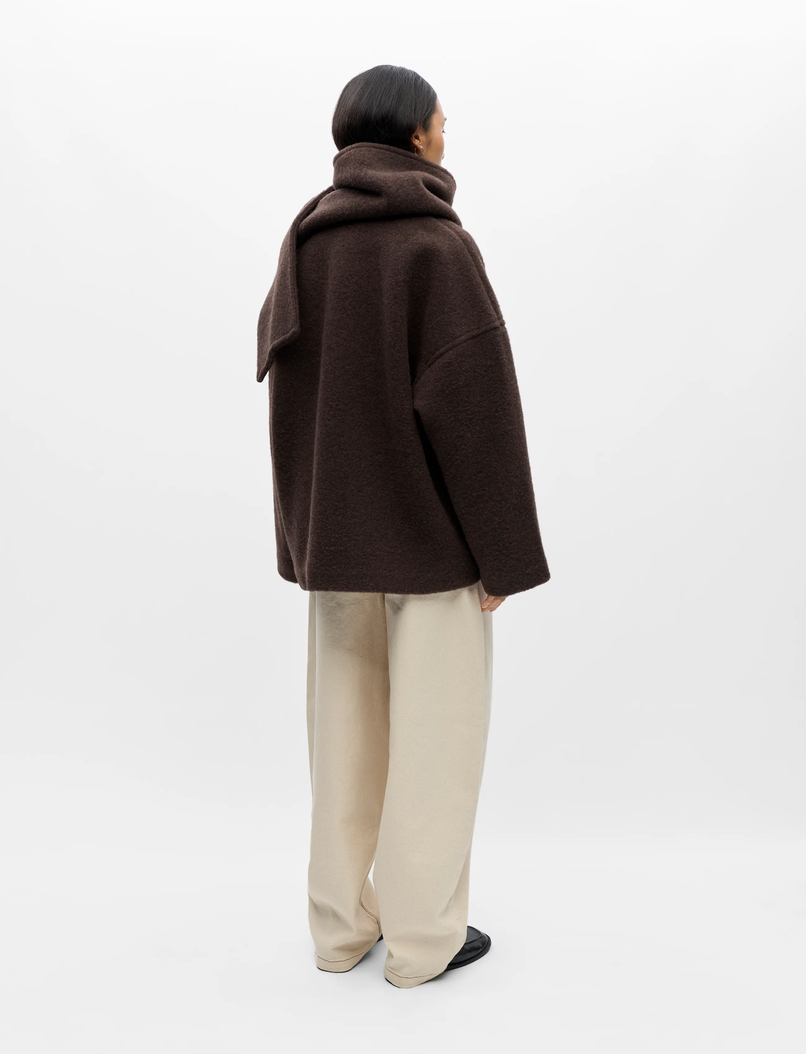 Object - OBJMAISE L/S LO SCARF JACKET NOOS - winterjacken - seal brown - 4