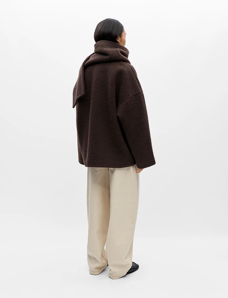 Object - OBJMAISE L/S LO SCARF JACKET NOOS - winterjacken - seal brown - 4