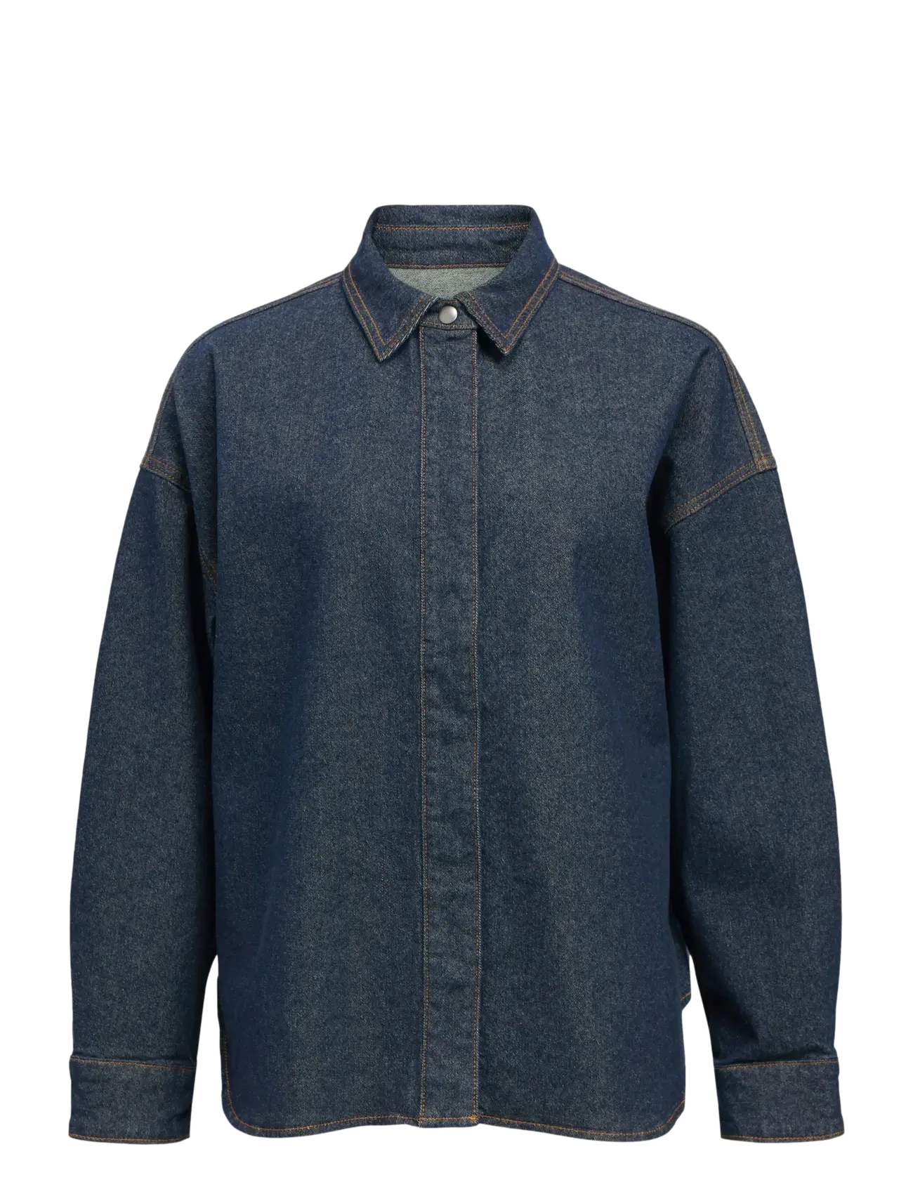 Object OBJSOLE MAE L/S LO DENIM SHIRT NOOS - Teksasärgid - DARK BLUE DENIM / navy