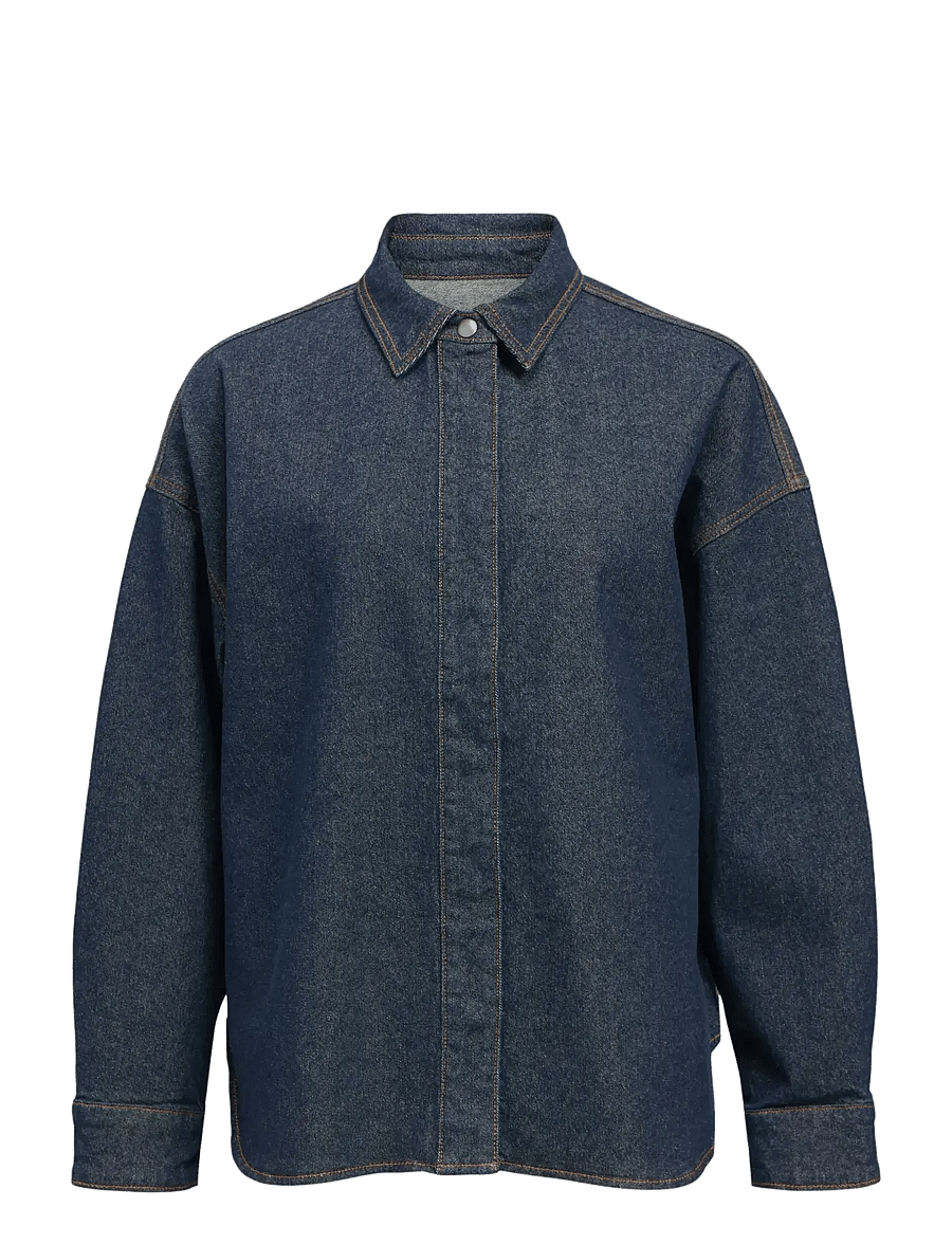 Object - OBJSOLE MAE L/S LO DENIM SHIRT NOOS - dark blue denim - 1