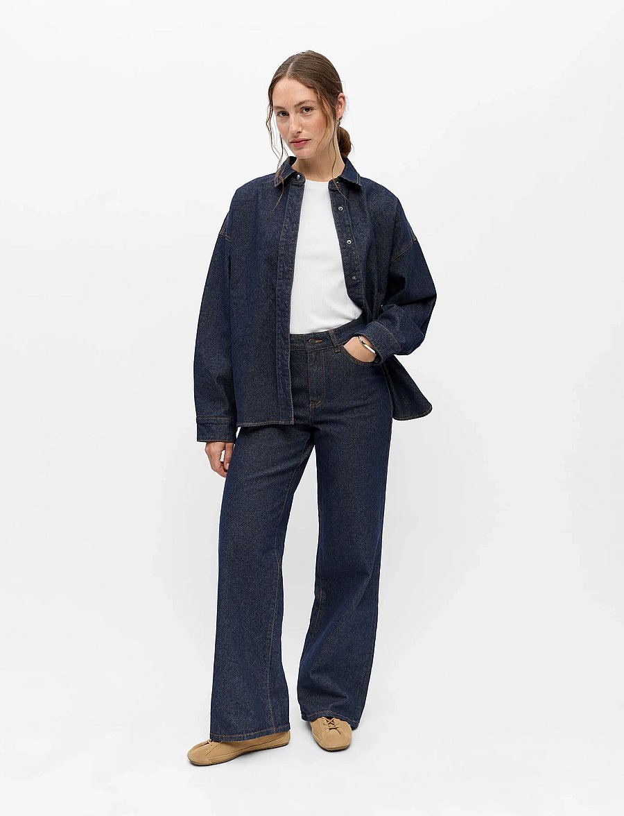 Object - OBJSOLE MAE L/S LO DENIM SHIRT NOOS - dark blue denim - 0