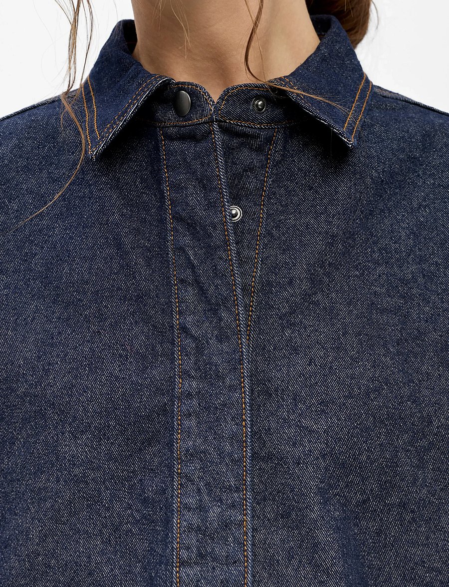 Object - OBJSOLE MAE L/S LO DENIM SHIRT NOOS - dark blue denim - 3