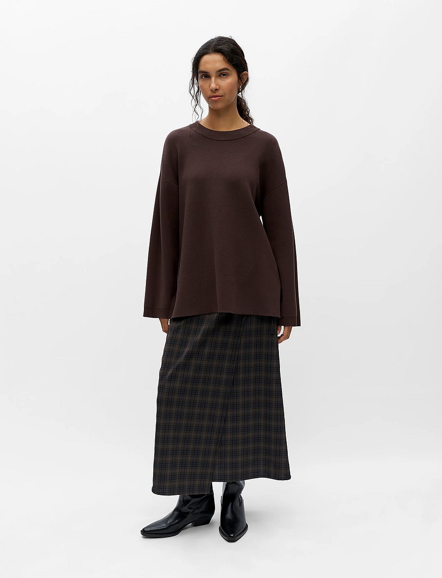 Object - OBJREYNARD L/S LO KNIT PULLOVER NOOS - striktrøjer - seal brown - 0