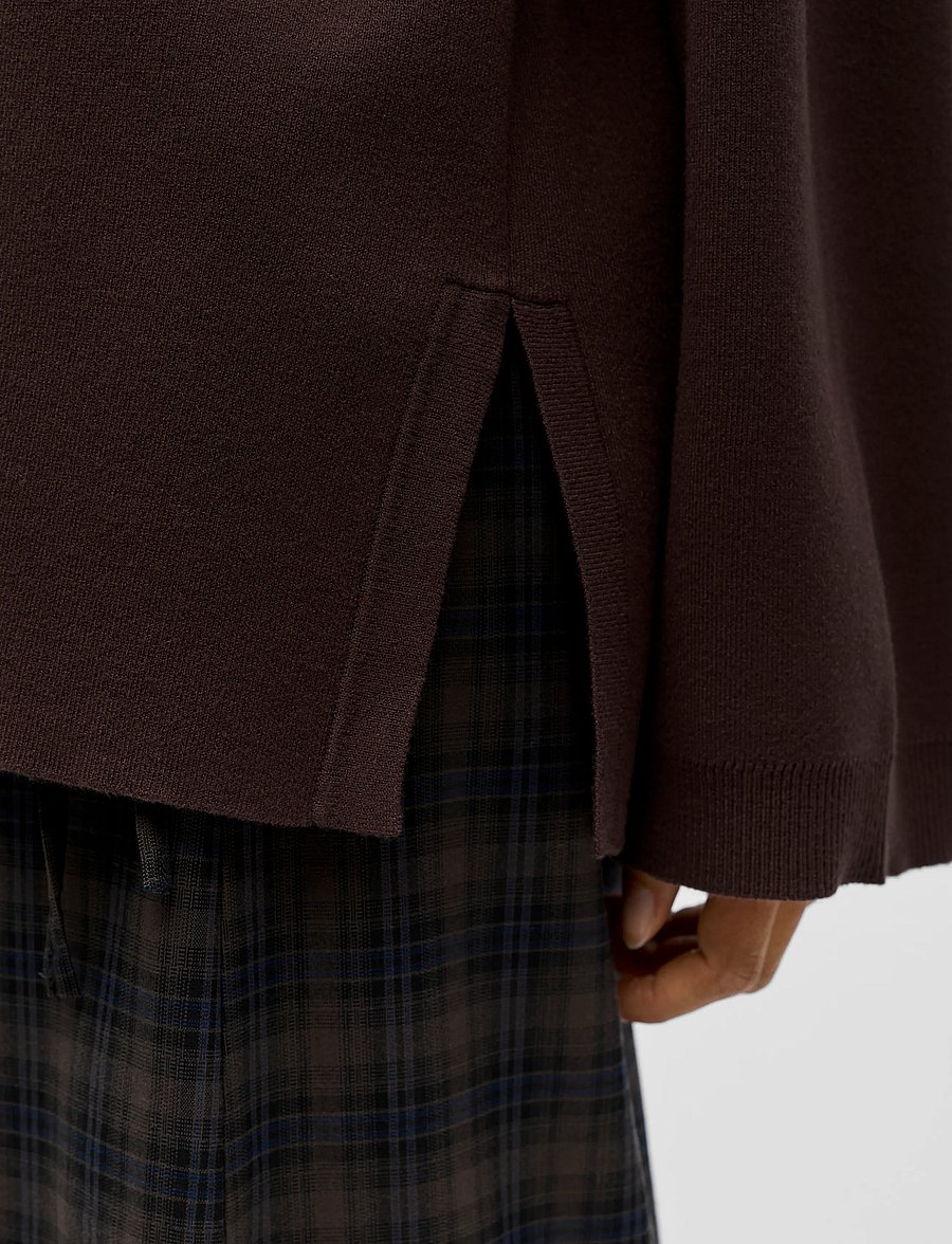 Object - OBJREYNARD L/S LO KNIT PULLOVER NOOS - striktrøjer - seal brown - 3
