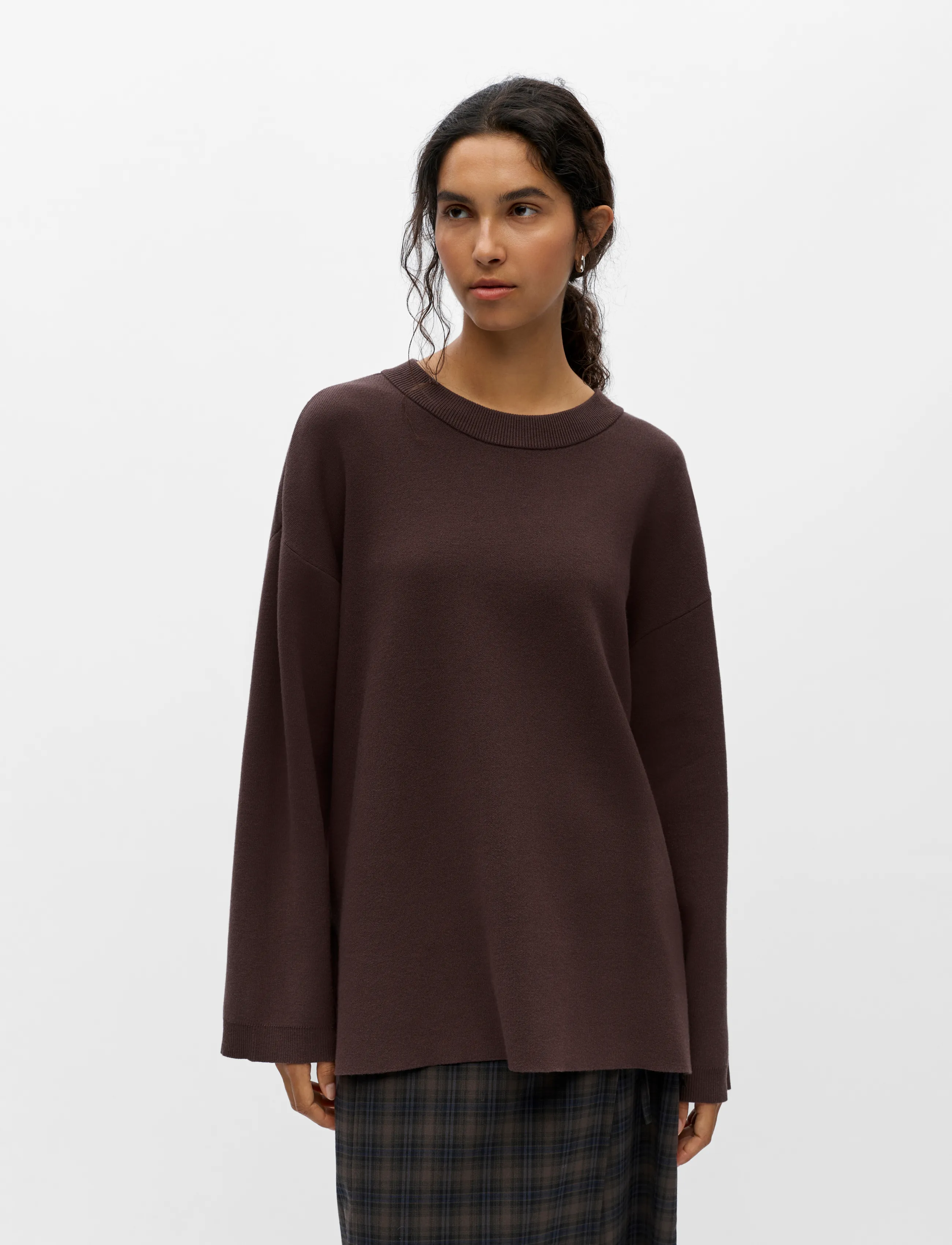 Object - OBJREYNARD L/S LO KNIT PULLOVER NOOS - seal brown - 4