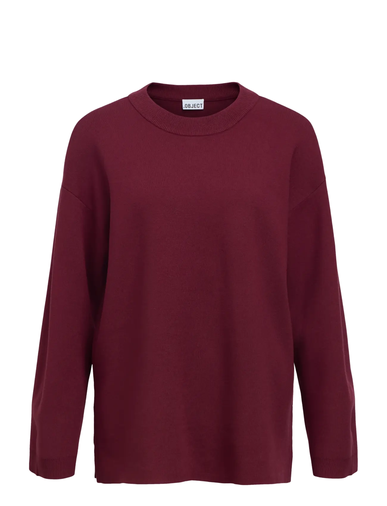 Object OBJREYNARD L/S LO KNIT PULLOVER NOOS - Pikkade varrukatega alussärgid - WINDSOR WINE / burgundy