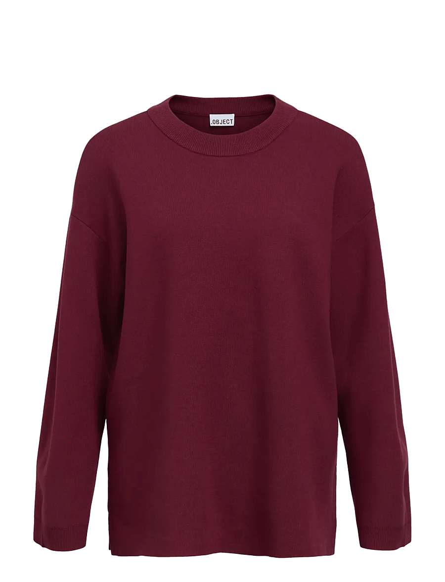 Object - OBJREYNARD L/S LO KNIT PULLOVER NOOS - windsor wine - 0