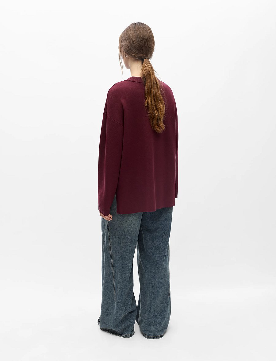 Object - OBJREYNARD L/S LO KNIT PULLOVER NOOS - pullover - windsor wine - 2